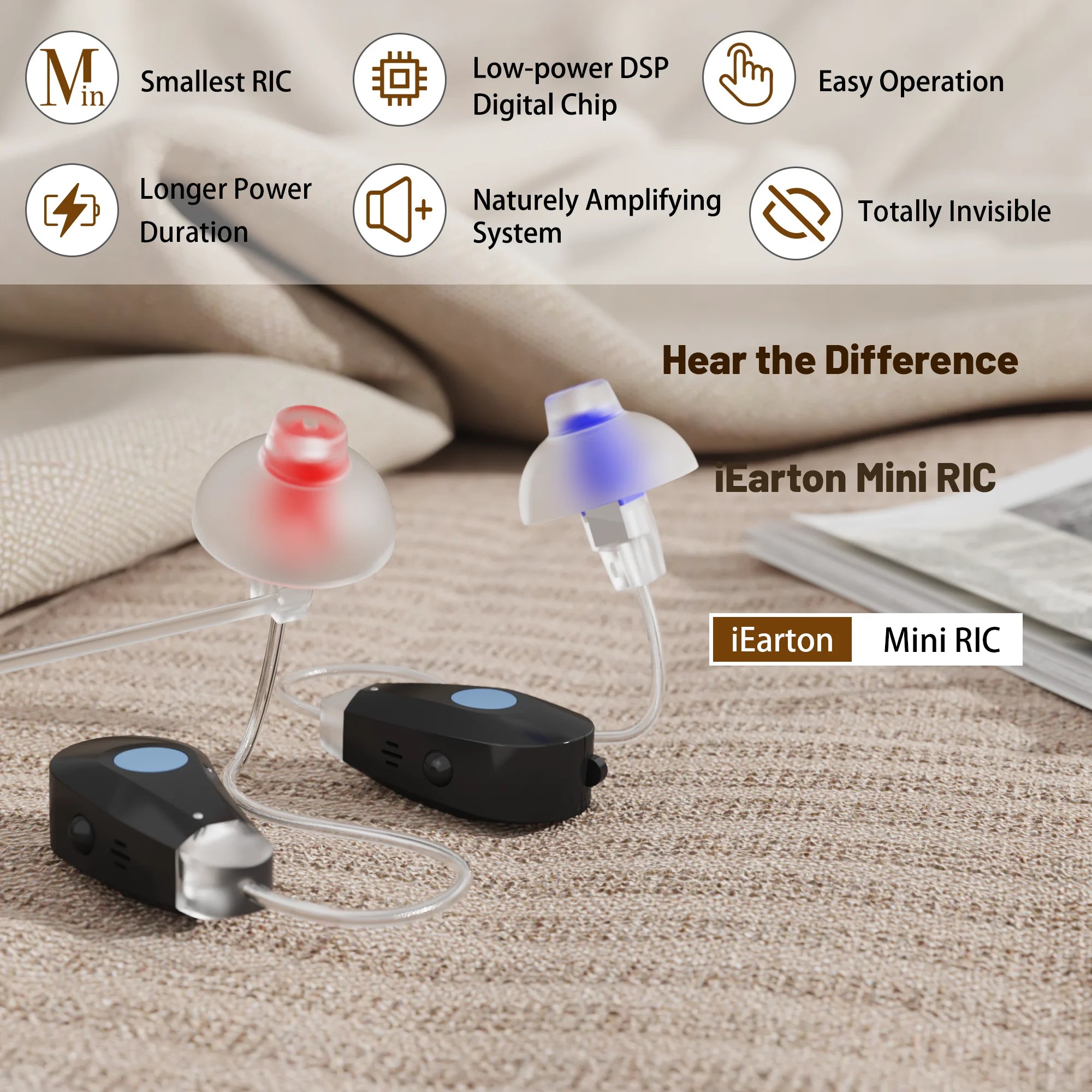 iEarton Mini RIC Hearing Aids for Senior