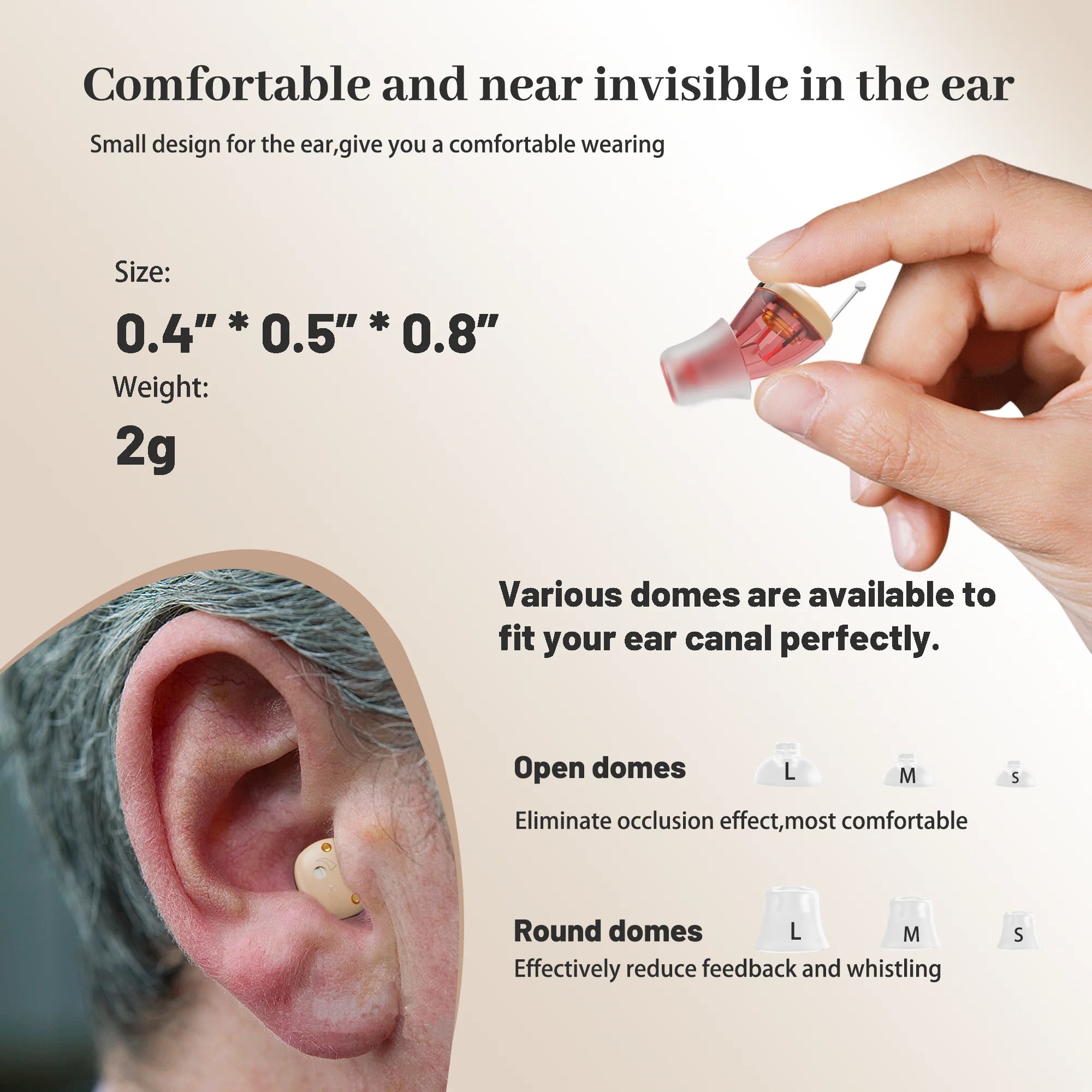 iEarton Shine Li CIC Rechargeable Hearing Aid for Seniors