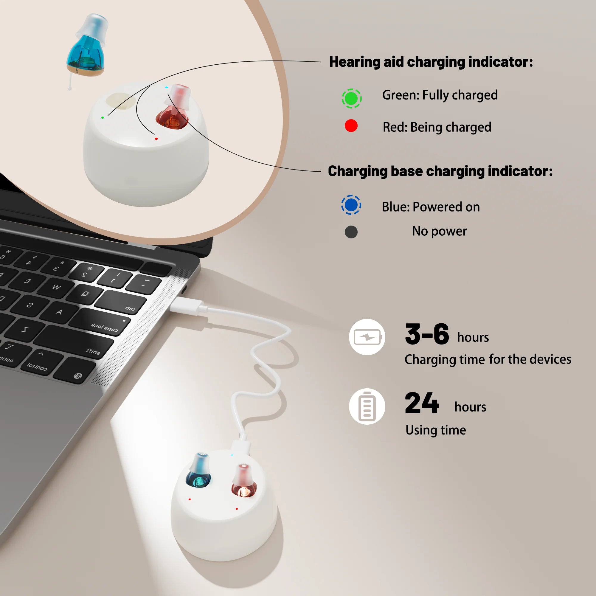 iEarton Shine Li CIC Rechargeable Hearing Aid for Seniors