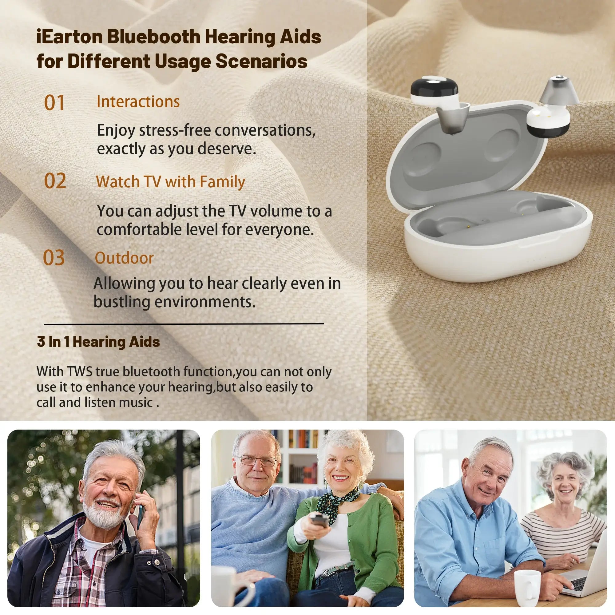 iEarton Dynamic BT Li Bluetooth Hearing Aids Rechargeable