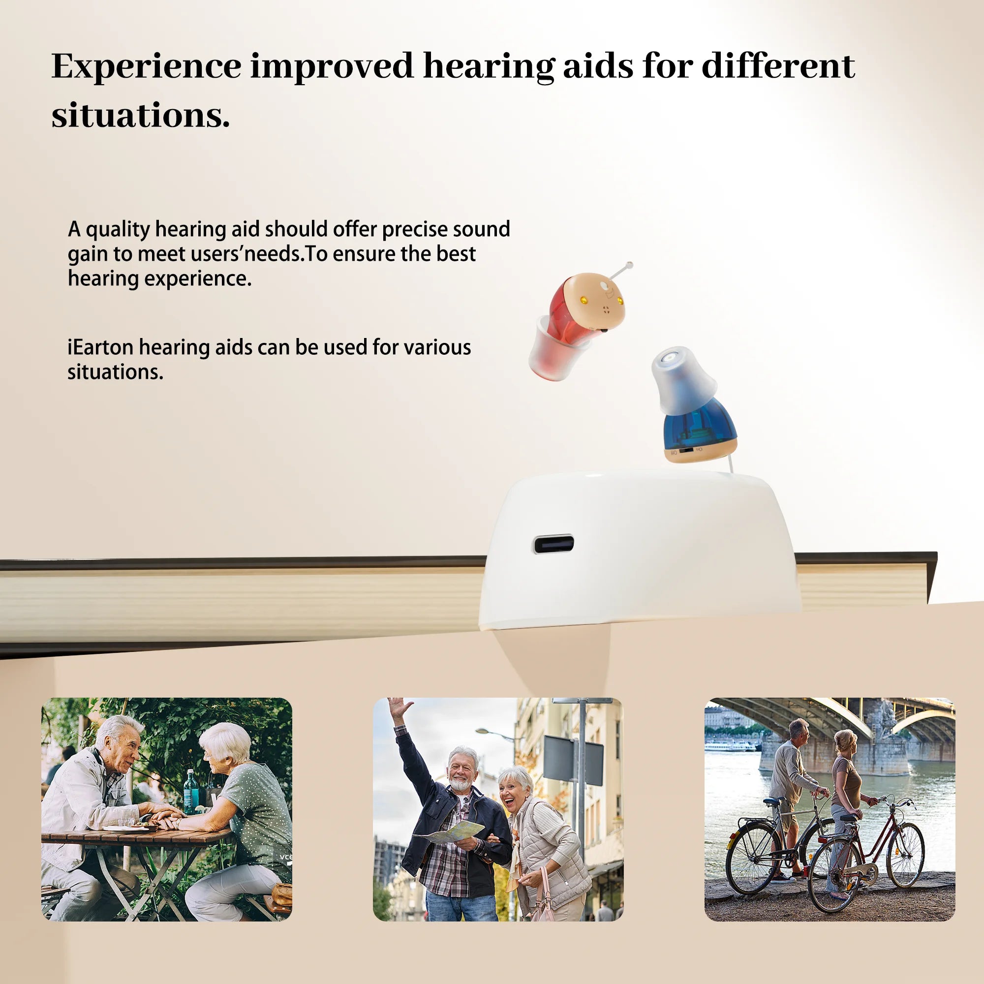 iEarton Shine Li CIC Rechargeable Hearing Aid for Seniors